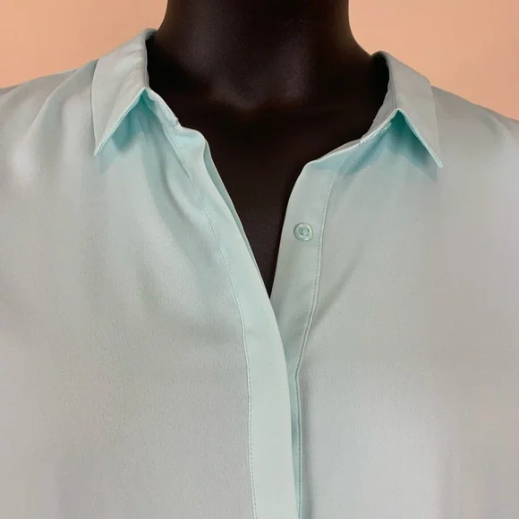 NWT Apt 9 aqua sheer layered long sleeve button down shirt, size Large - Picture 3 of 4